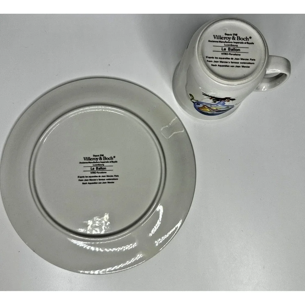 Villeroy Bosch Le Balloon China Salad Plate Mug Cup  Jean Mercier Luxembourg